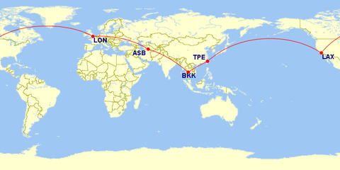 bkk-asb-lon-lax-tpe-bkk